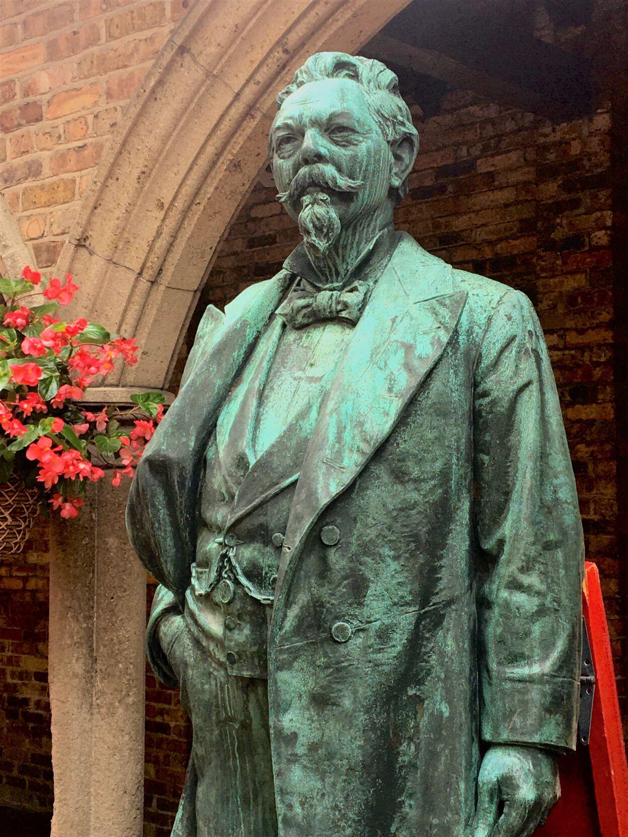 Weathered statue of Captain Frederick Pabst at the former Pabst Brewing Co. brewery, downtown Milwaukee
